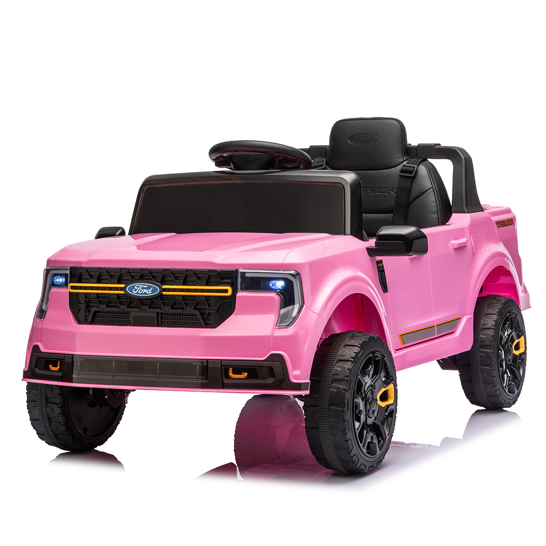 Funcid 24V Ride on Toys, Licensed Ford Maverick Lariat 4WD Ride on Cars with Remote Control for Kids 3-5 Aged, Single Seater Electric Car Pickup Truck with Bluetooth, Music & Large Trunk, Pink