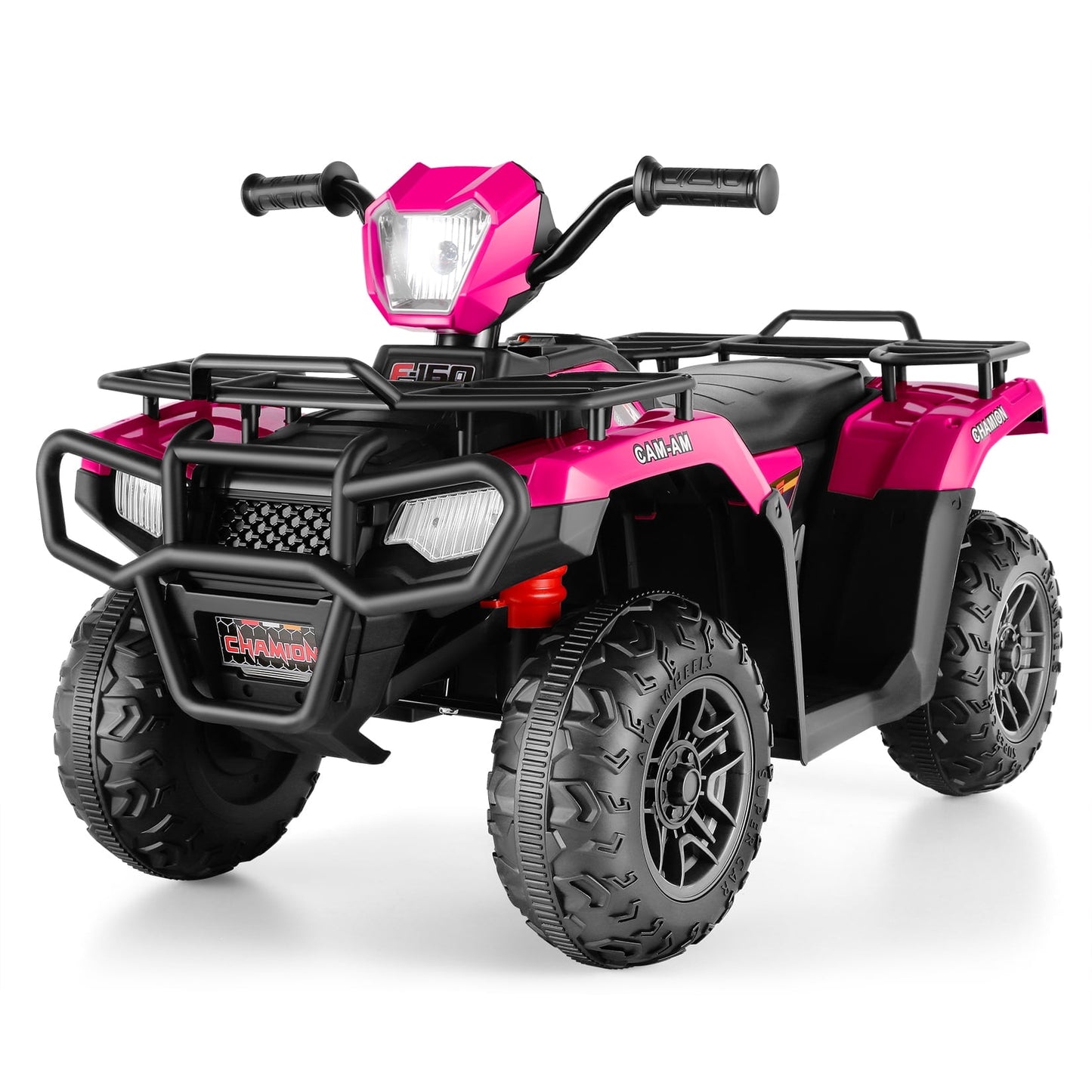 Funcid 12V Kids Ride on ATV 4-Wheeler Quad Battery Powered Electric Car with High/Low Speed, 2X30W Motor, Treaded Tires, Soft Braking, LED Light, Music