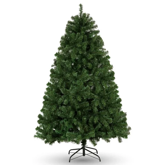 Funcid 6ft Green Artificial Christmas Tree, Hinged Spruce Full Tree with 1477 Branch Tips, Foldable Metal Stand, New PVC Material, Xmas Tree for Indoor and Outdoor Decoration